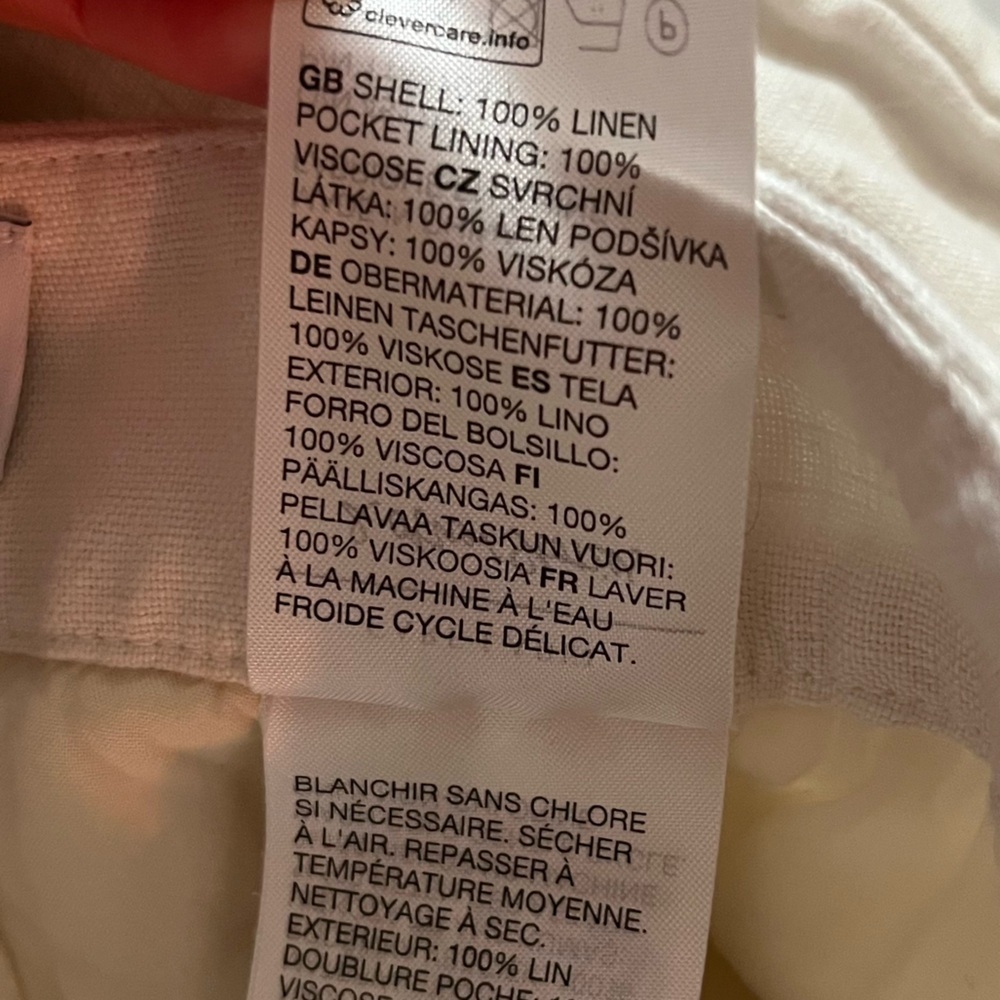 & Other Stories • 100% Linen Pleated Cream Trousers Pants - Picture 6 of 6